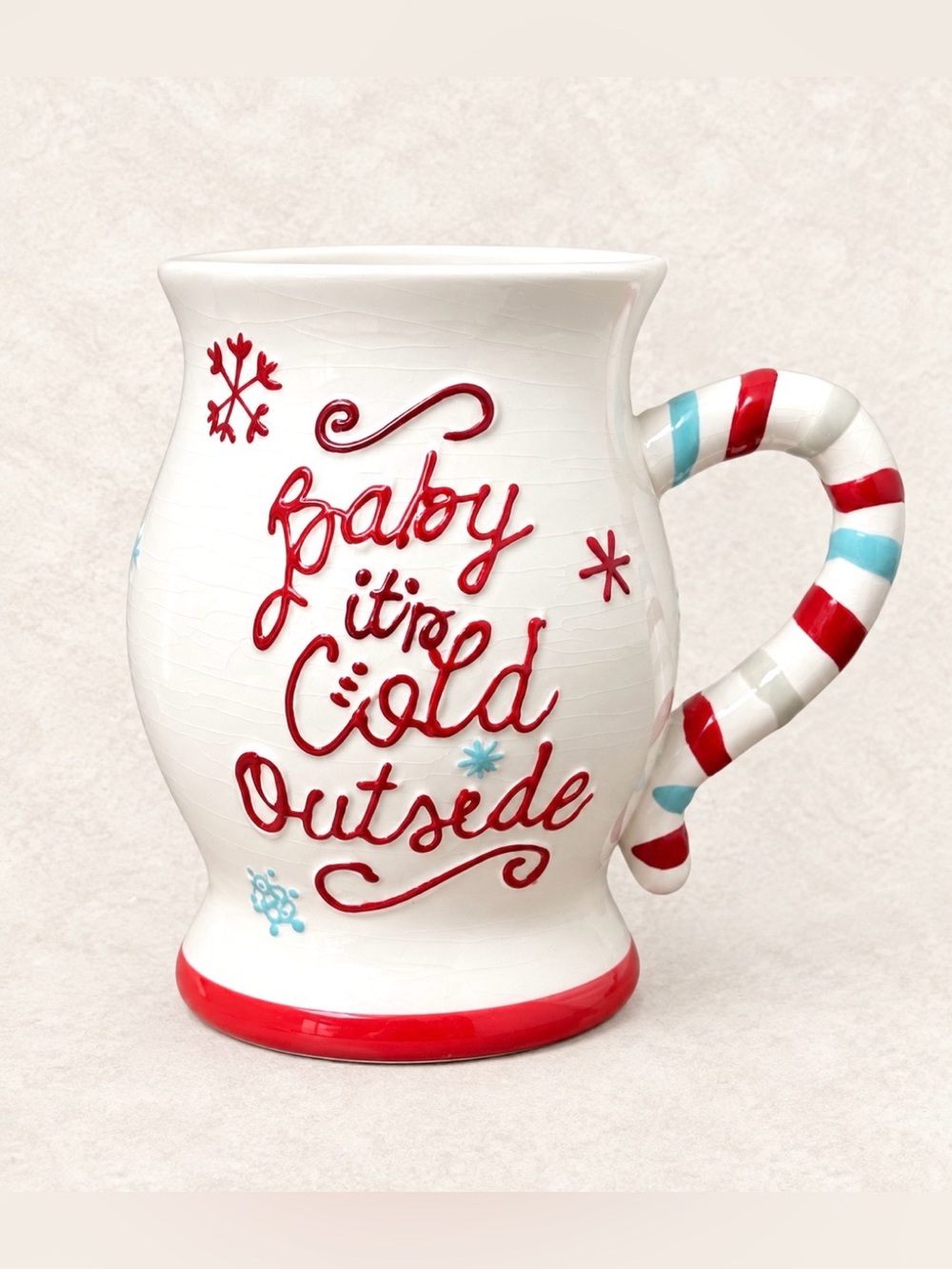 CHRISTMAS BABY IT'S COLD OUTSIDE LG COFFEE CUP MUG NOVELTY RETRO KITSCH 22oz